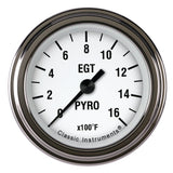 Classic Instruments White Hot 2 1/8" Exhaust Gas Temp. Gauge - WH198SLF