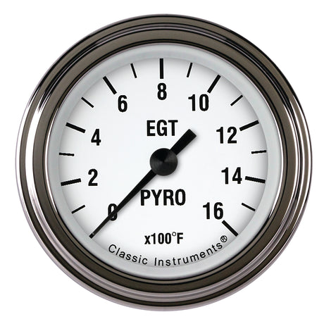 Classic Instruments White Hot 2 1/8" Exhaust Gas Temp. Gauge - WH198SLF