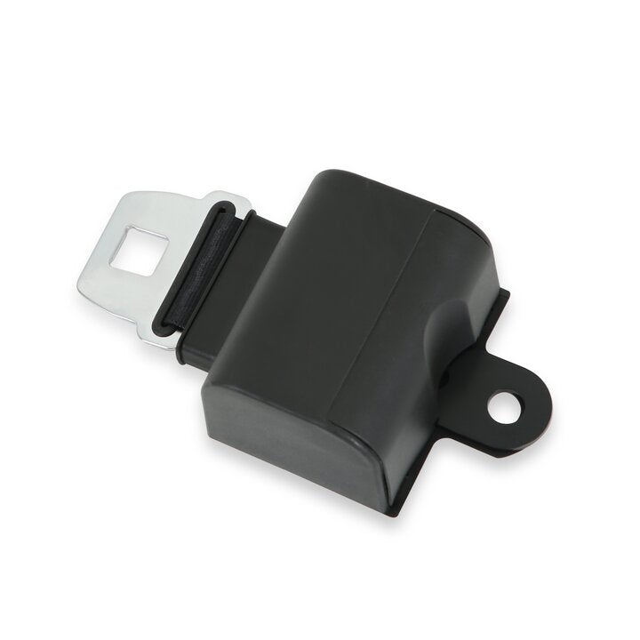 Scott Drake Black Retractable Seat Belt with Starburst Pushbutton Buckle - SB-BK-65-PBSB