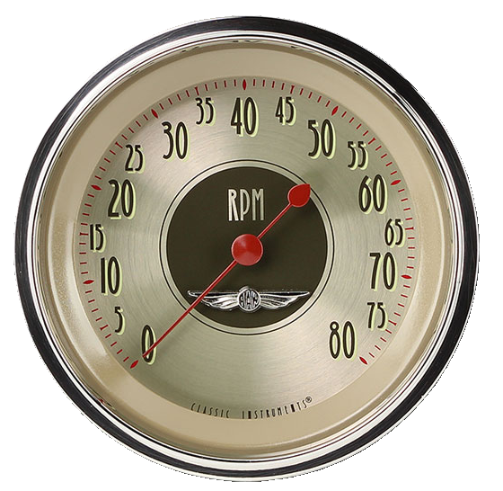 Classic Instruments All American Nickel 3 3/8" Tachometer - AN80SHC
