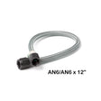 NOS Stainless Steel Braided Hose with Black Fittings -6AN, 1-Foot Length - 15400BNOS