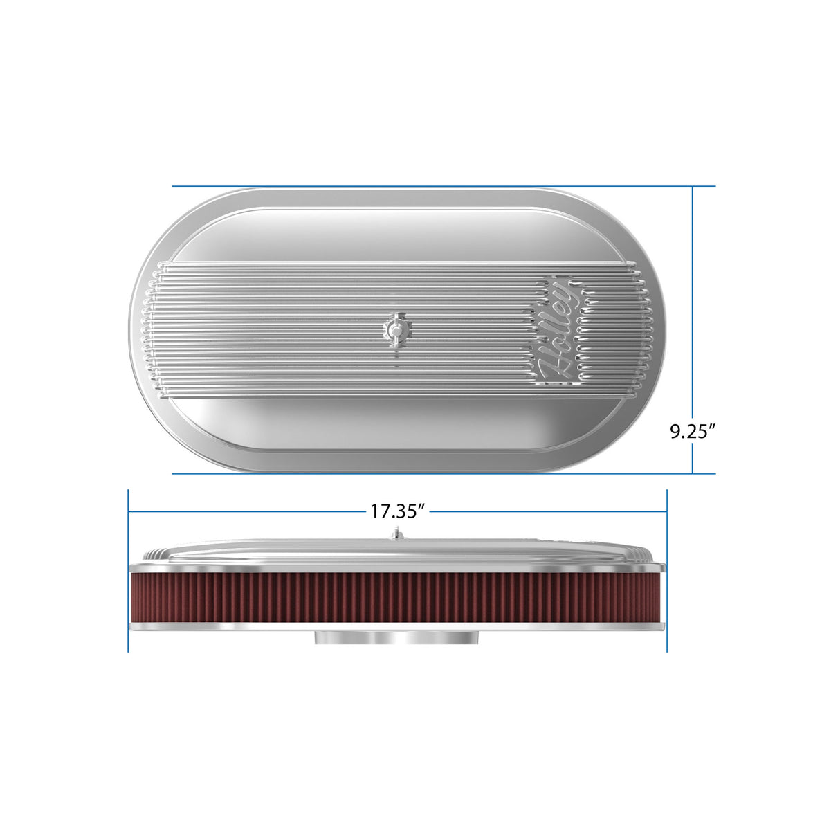 Holley 120-401 Vintage Series Oval Air Cleaner - Polished