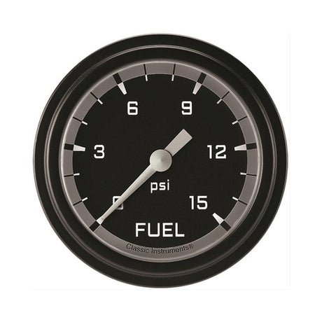Classic Instruments Autocross Gray 2 5/8" Fuel Pressure Gauge, 15 psi - AX345GBLF