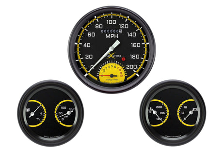 Classic Instruments AUTO CROSS YELLOW 5" SPEEDTACH, 2 - 3" DUAL - AX61YBLF