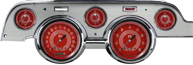 Classic Instruments V8 Red Steelie 1967-68 Mustang - MU67V8RSBA