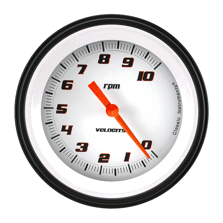 Classic Instruments Velocity White 3 3/8" Tachometer - VS10WBLF