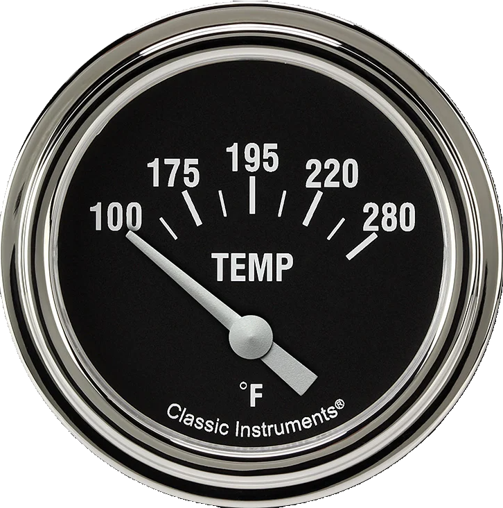 Classic Instruments Hot Rod 2 5/8" Short Sweep Water Temperature Gauge - HR226SLF-02