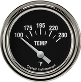Classic Instruments Hot Rod 2 5/8" Short Sweep Water Temperature Gauge - HR226SLF-02