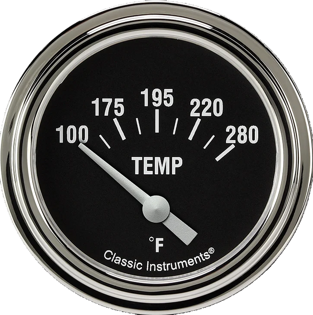 Classic Instruments Hot Rod 2 5/8" Short Sweep Water Temperature Gauge - HR226SLF-02