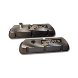 Scott Drake Black Wrinkle Finish Maverick Valve Covers - 6A582-MAV