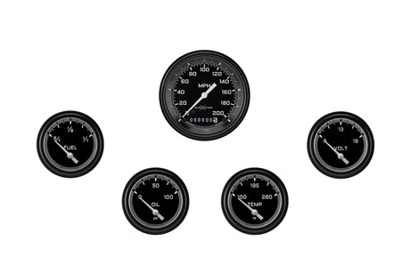 Classic Instruments AutoCross Gray Five Gauge Set 200 - AX200GBLF