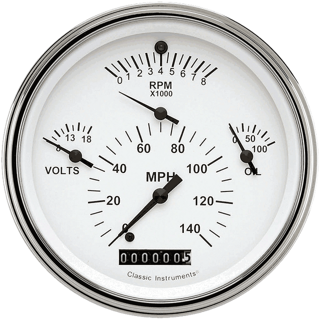 Classic Instruments TETRA WHITE CENTER CLUSTER - TE40WSLC