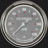Classic Instruments Silver Gray 2 5/8" Outside Air Temp Gauge - SG399SLF