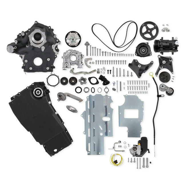 Holley 20-345BK Godzilla High-Mount Accessory Drive - F100 Swap - Complete - Black
