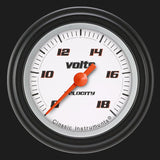 Classic Instruments Velocity White 2 1/8" Voltage Gauge - VS130WBLF