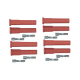MSD Pro Race Spark Plug Boot & Terminal Kit, Straight, Red, Set of 8 - 8854