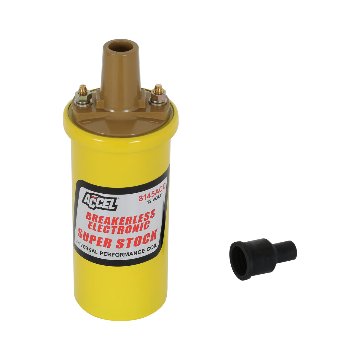 ACCEL Ignition Coil - SuperStock - Breakerless Electronic Coil - Yellow - 8145ACC