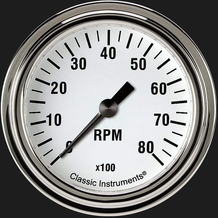 Classic Instruments White Hot 2 5/8" Tachometer - WH383SLF
