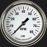 Classic Instruments White Hot 2 5/8" Tachometer - WH383SLF