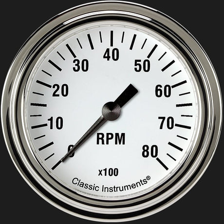 Classic Instruments White Hot 2 5/8" Tachometer - WH383SLF