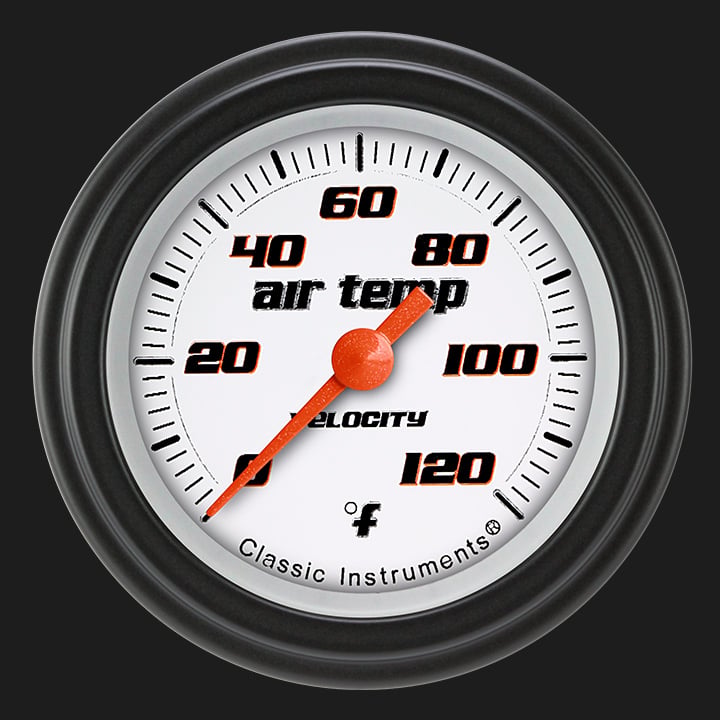 Classic Instruments Velocity White 2 1/8" Outside Air Temp. Gauge - VS199WBLF