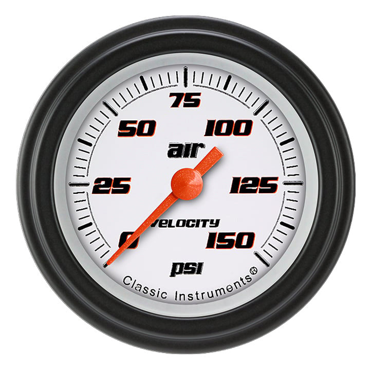 Classic Instruments Velocity White 2-1/8" Air Pressure Gauge - VS118WBLF