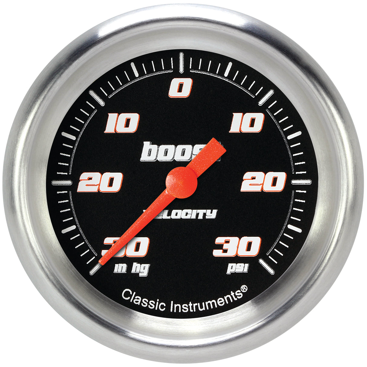 Classic Instruments Velocity Black 2-5/8" Boost/Vac Gauge - VS341BAPF