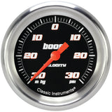 Classic Instruments Velocity Black 2-5/8" Boost/Vac Gauge - VS341BAPF