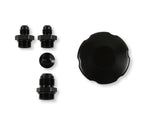 Holley 198-212 Power Steering Remote Reservoir - Black Aluminum with Bracket