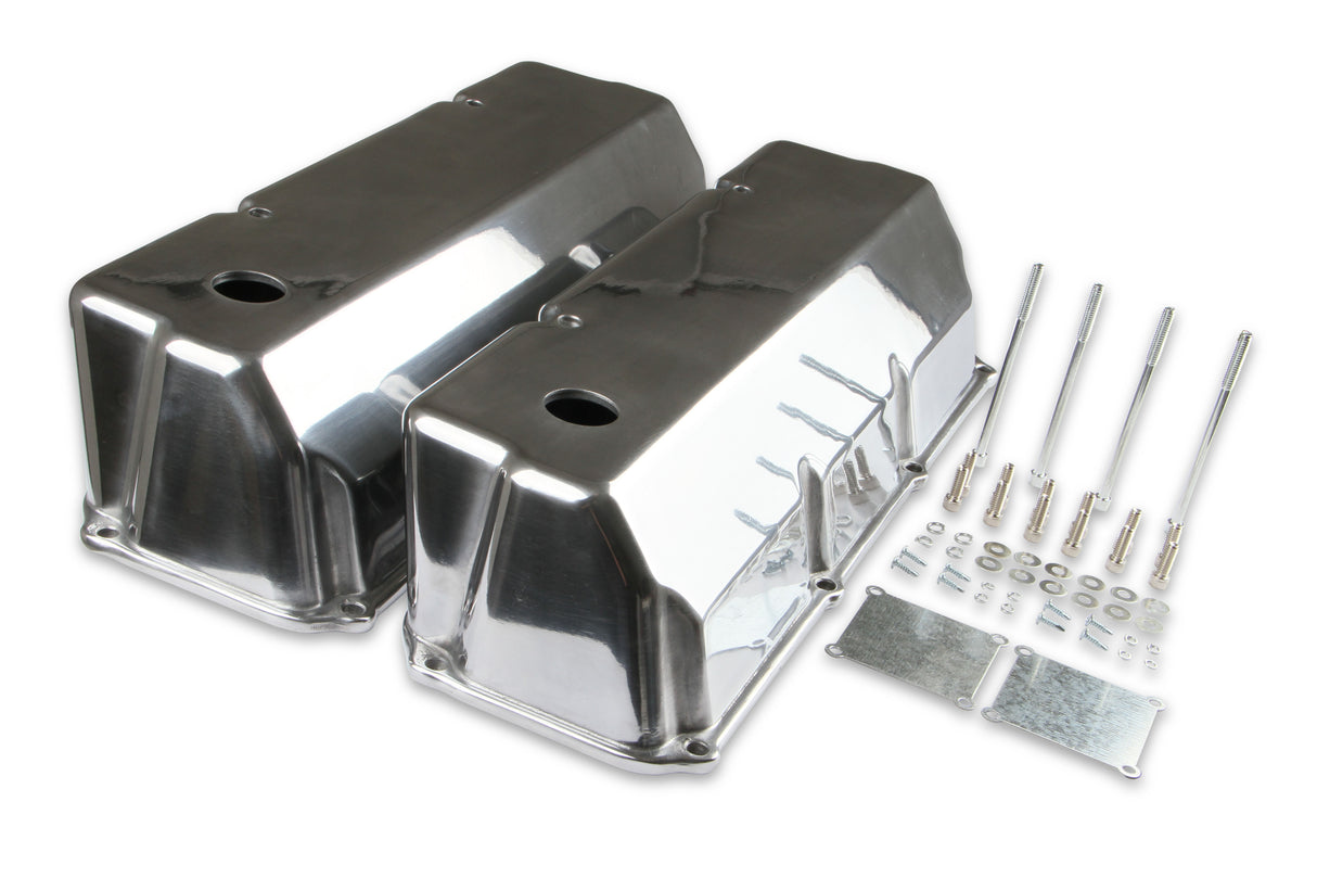 Mr Gasket Cast Aluminum Tall Valve Covers - Polished - 6890G