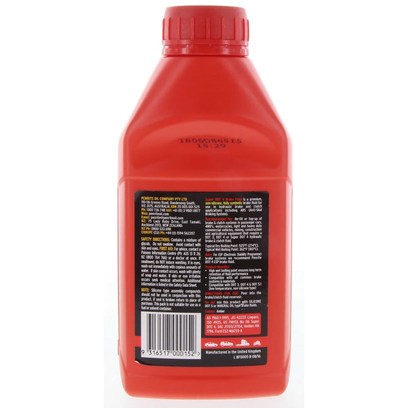 Penrite Brake Fluid Super DOT 4 500ml