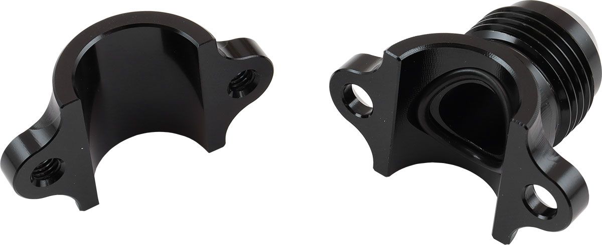 Aeroflow Clamp On Hard Line to Male AN Adapter 5/16" to -6AN (AF107-05-06BLK)
