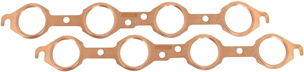 Aeroflow GM LS Round Port Copper Embossed Exhaust Gaskets (AF1854-1004)