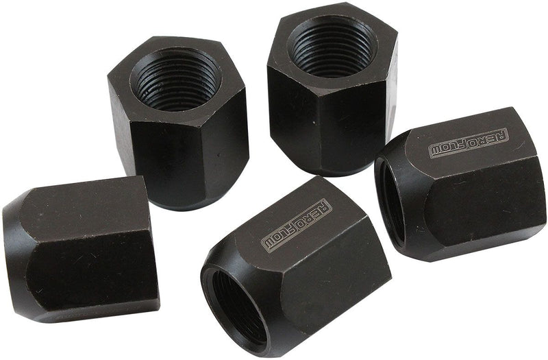 Aeroflow Acorn Short Open Black Wheel Nuts - 5/8-18" (AF3013-2000) AF3013-2000