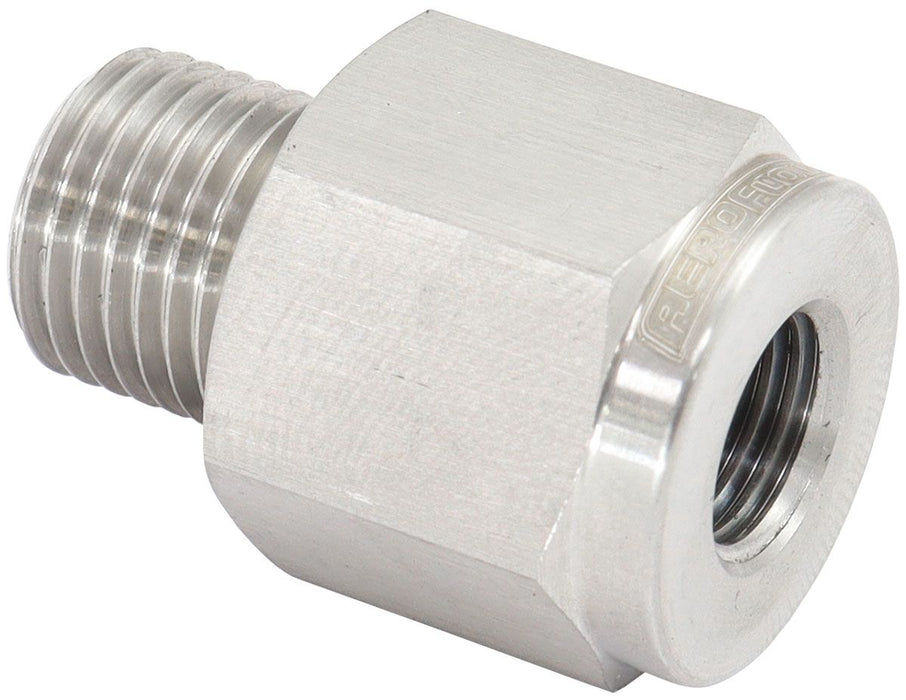 Aeroflow 1/2"-20 Male Reducer to Female Inverted Flare 3/8"-24 - Stainless Steel (AF391-05-03SS)