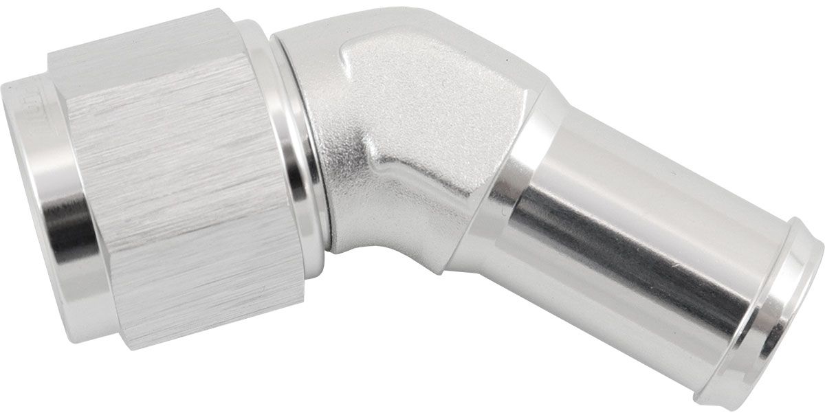 Aeroflow 45° Hose Barb 5/8" to -8AN (AF412-08-10S) AF412-08-10S