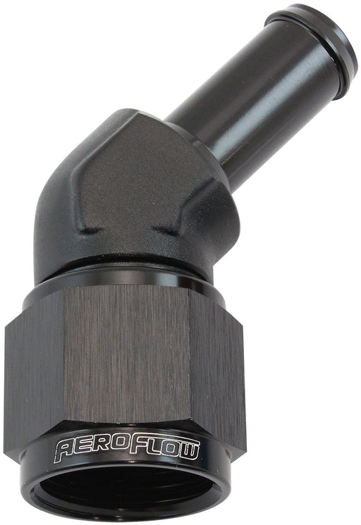 Aeroflow 45° Hose Barb 1/2" to -10AN (AF412-10-08BLK) AF412-10-08BLK