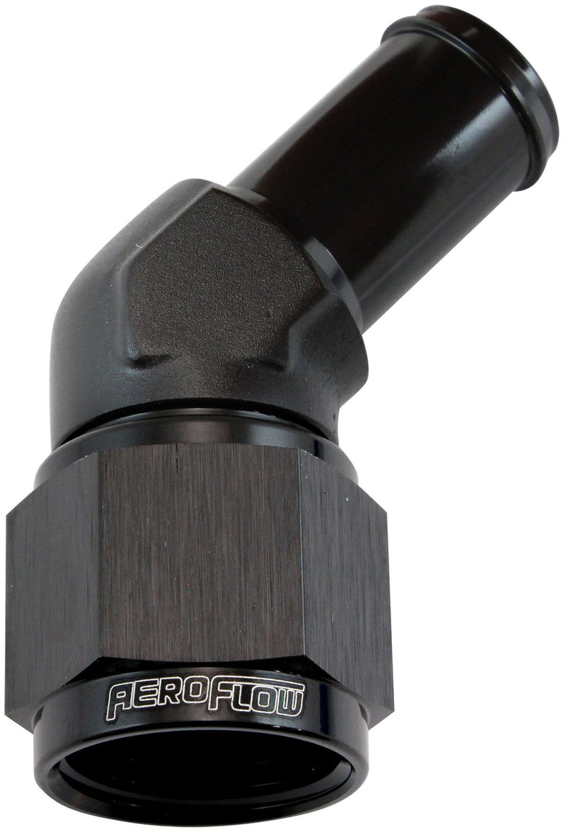 Aeroflow 45° Hose Barb 5/8" to -10AN (AF412-10BLK) AF412-10BLK