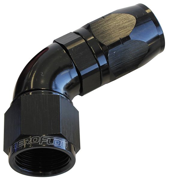 Aeroflow 550 Series Cutter One-Piece Full Flow Swivel 60° Hose End -20AN (AF558-20BLK)