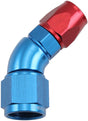 Aeroflow 200 Series Teflon Style One Piece 45 Degree Stepped Hose End -8AN to -8 Hose (AF572-06-08D) AF572-06-08D