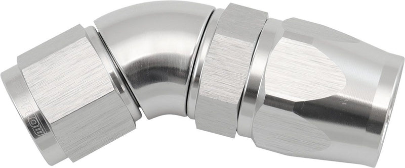 Aeroflow 200 Series Teflon Style One Piece 45 Degree Stepped Hose End -8AN to -10 Hose (AF572-10-08DS) AF572-10-08DS