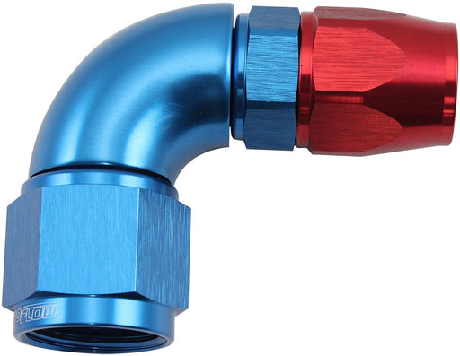 Aeroflow 200 Series Teflon Style One Piece 90 Degree Stepped Hose End -10AN to -8 Hose (AF573-08-10D) AF573-08-10D