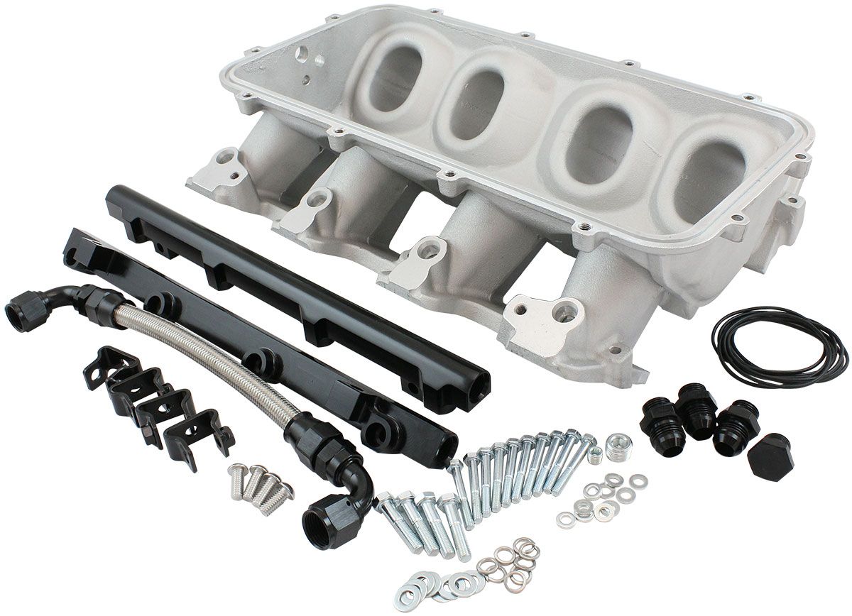 Aeroflow Low Rise EFI GM LS Cathedral Port Intake ManifoldBase, Natural Cast Finish (AF6079-5001)
