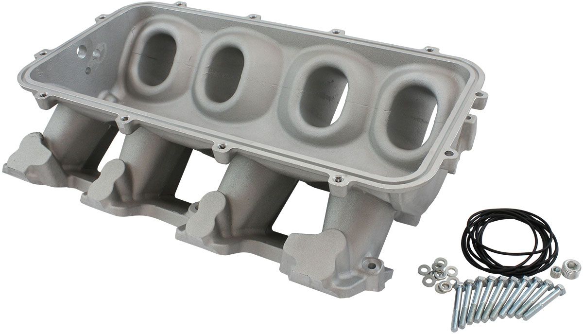 Aeroflow Low Rise NON-EFI GM LSRectangle Port Intake ManifoldBase, Natural Cast Finish (AF6079-6000)