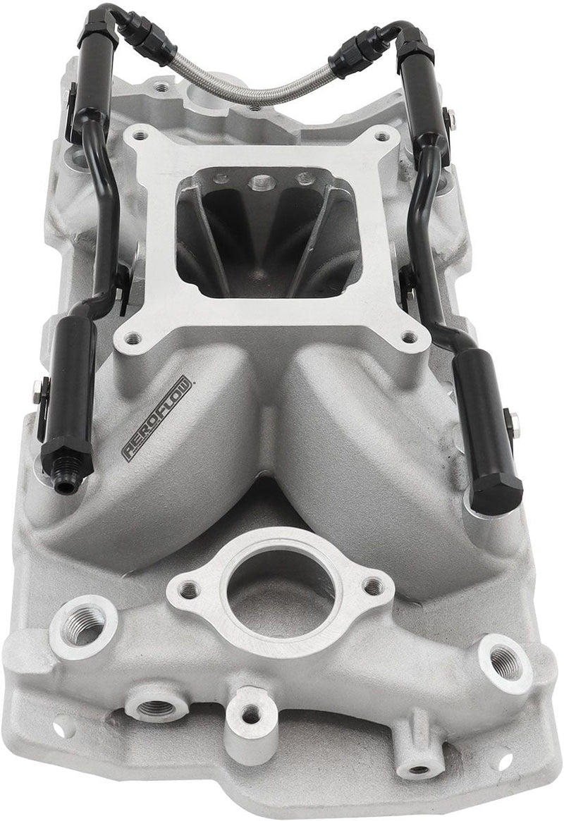 Aeroflow SB Chev EFI Air Gap Single Plane Intake Manifold, Natural Cast Finish (AF6090-1000)