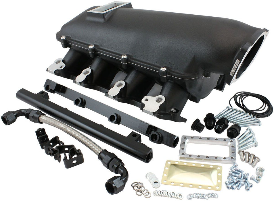 Aeroflow GM LS Cathedral Port Low Rise EFI Modular Intake Manifold, Black Finish (AF6263-5000)