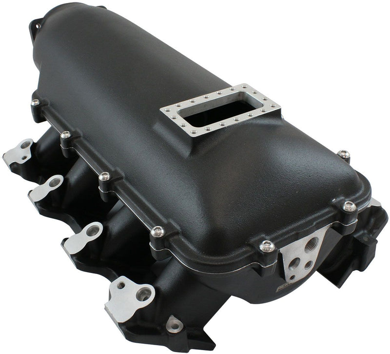 Aeroflow GM LS Rectangle Port Low Rise EFI Modular Intake Manifold, Black Finish (AF6263-6000)
