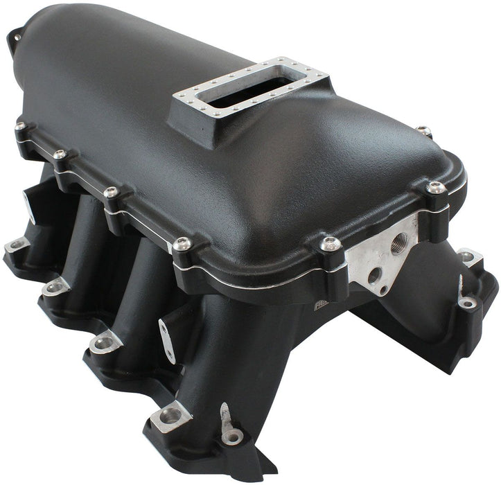 Aeroflow GM LS Rectangle Port Hi Rise EFI Modular Intake Manifold, Black Finish (AF6263-6001)