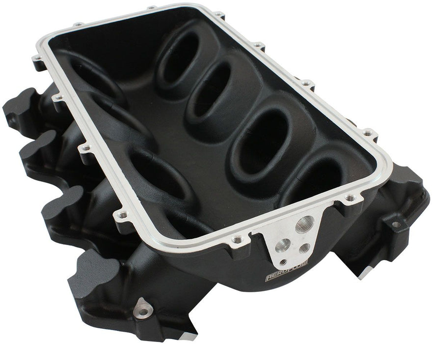 Aeroflow Low Rise NON-EFI GM LSCathedral Port Intake ManifoldBase, Black Finish (AF6279-5000)