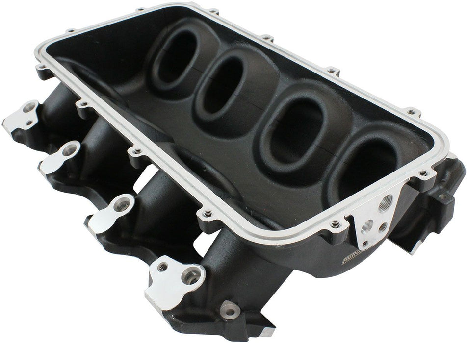 Aeroflow Low Rise EFI GM LS Cathedral Port Intake ManifoldBase, Black Finish (AF6279-5001)